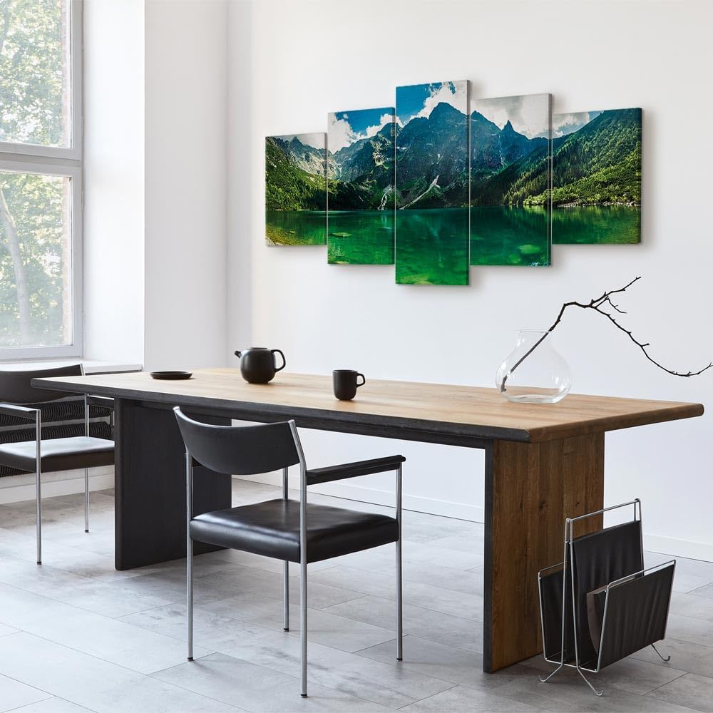 artgeist Acoustic Canvas Wall Art Nature Mountains 80x40 in - 5pcs Picture with Acoustic Foam Sound Print Artwork Room Acoustics Soundproofing Landscape Sky 030212-102