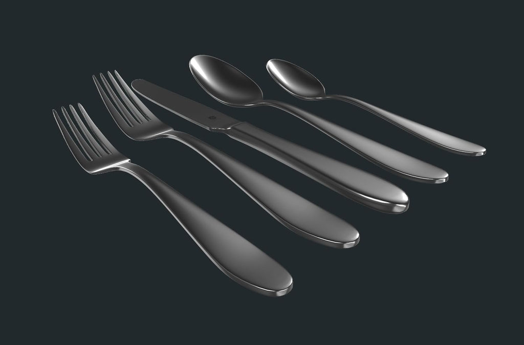 Danialli Matte Silverware Set, 18/10 Stainless Steel Satin Flatware, Modern Brushed Finish Cutlery, Dishwasher Safe & Durable, Built to Last (40-Piece, Razzoli)