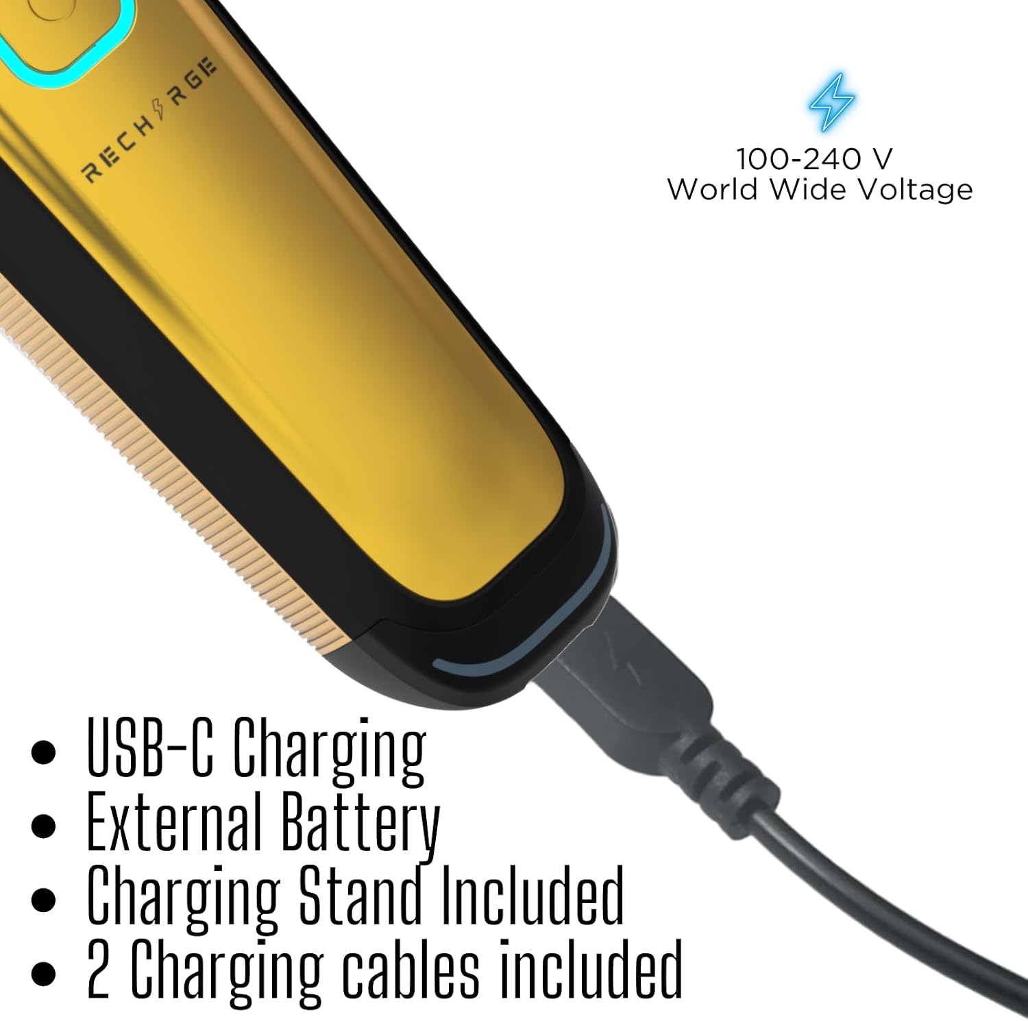 Supreme Trimmer 2-in-1 Recharge Hair Clipper & Beard Trimmer Combo | 7500 RPM, Removable Battery, Smart USB Charging Base | STC779 + ST777