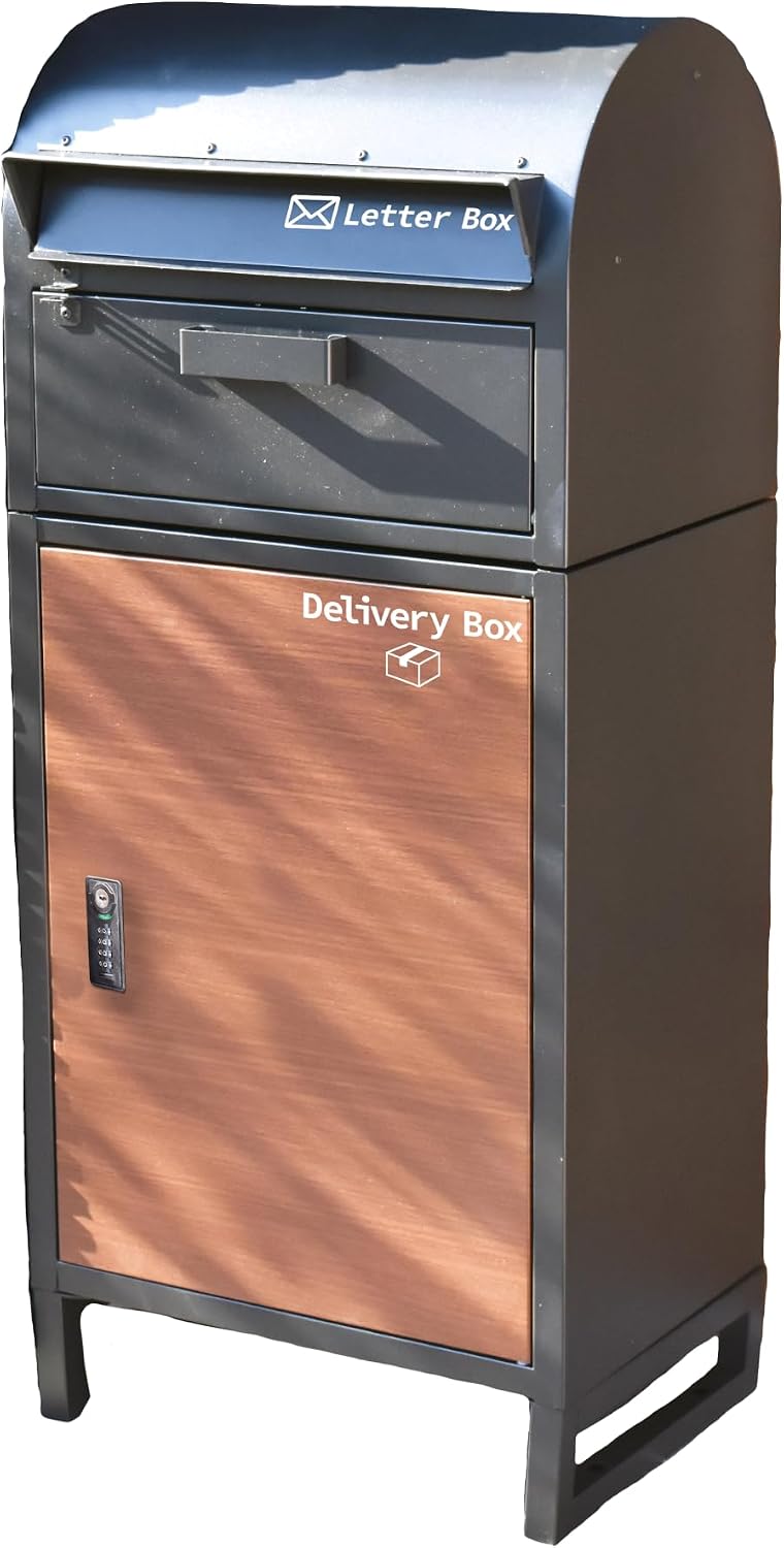 YouTen Home Delivery Box, Large Capacity, Dial Lock, Integrated Post for Single Detached Buildings, Stylish, Waterproof, One-Piece Stand-Type, Large Capacity, Stand Post, Delivery Post, Mailing Post,