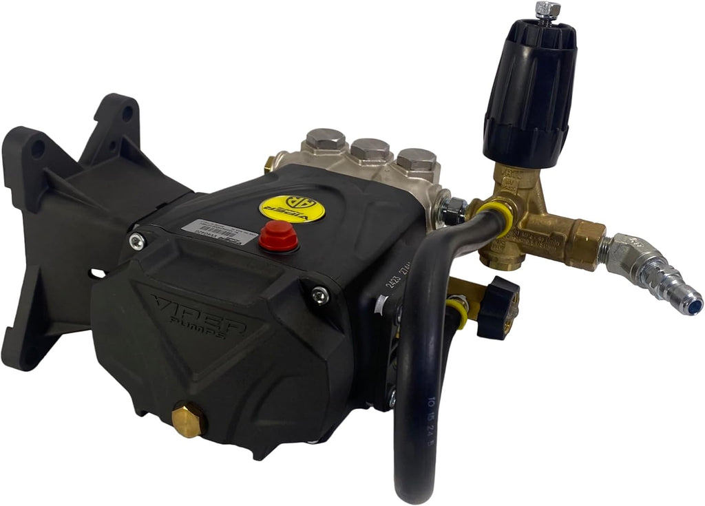 Genuine OEM Direct Drive Pressure Washer Pump 4 GPM, 4200 PSI AR SLPVV4G42-400 Viper Fully Plumbed Unloader (1' Hollow Shaft for 1' Crankshaft Engine)