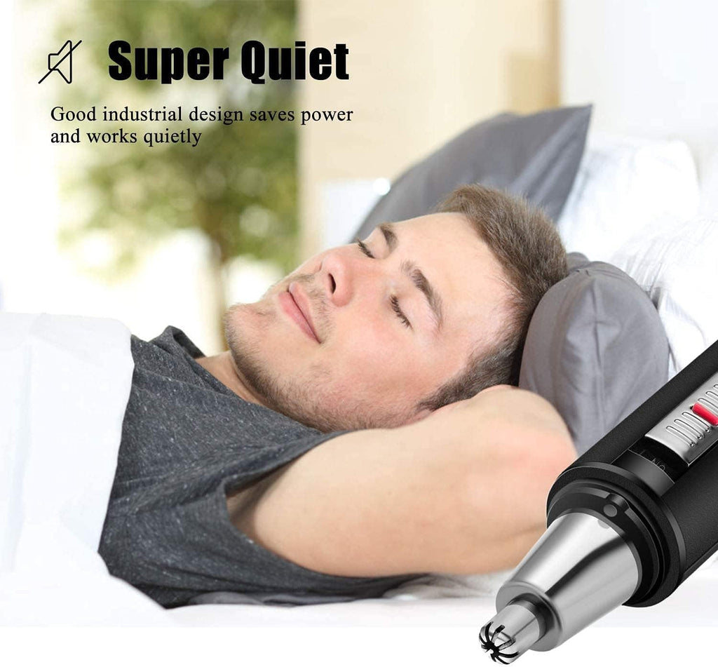 Ear and Nose Hair Trimmer for Men, 2021 Professional USB Rechargeable Nostril Nasal Hair Cleaning System, Lightweight Waterproof Nose Hair Clippers for Women (Silver)