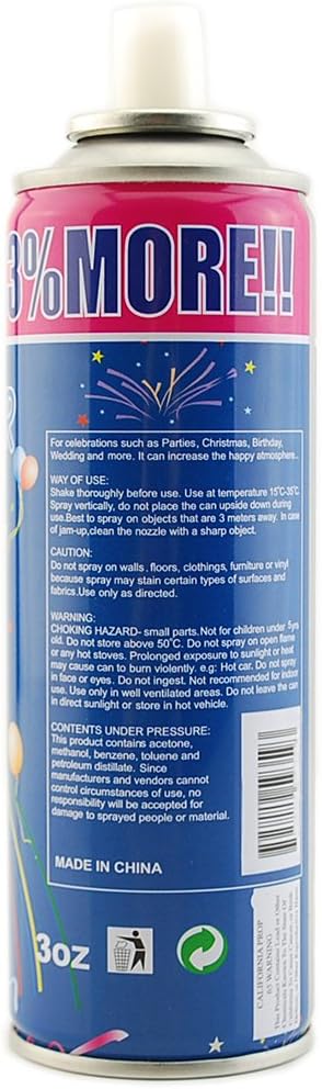 72 Pack of Party Streamer Spray String in a Can Children's Kid's Party Supplies, Perfect for Parties/Events