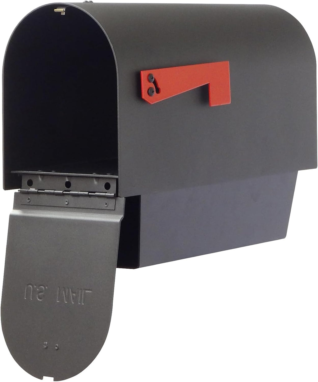 Special Lite Titan Aluminum Curbside Mailbox with Paper Tube with Ashland Post - Black Aluminum Mailbox with Post - SCH2016A-SPK600-BLK
