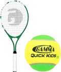 Gamma Quick Kids 25' Inch Junior Tennis Racquet Set or Kit Bundled with a 60-Pack Bag of Gamma Kids Bright Green/Dark Green Felt Training Transition Balls