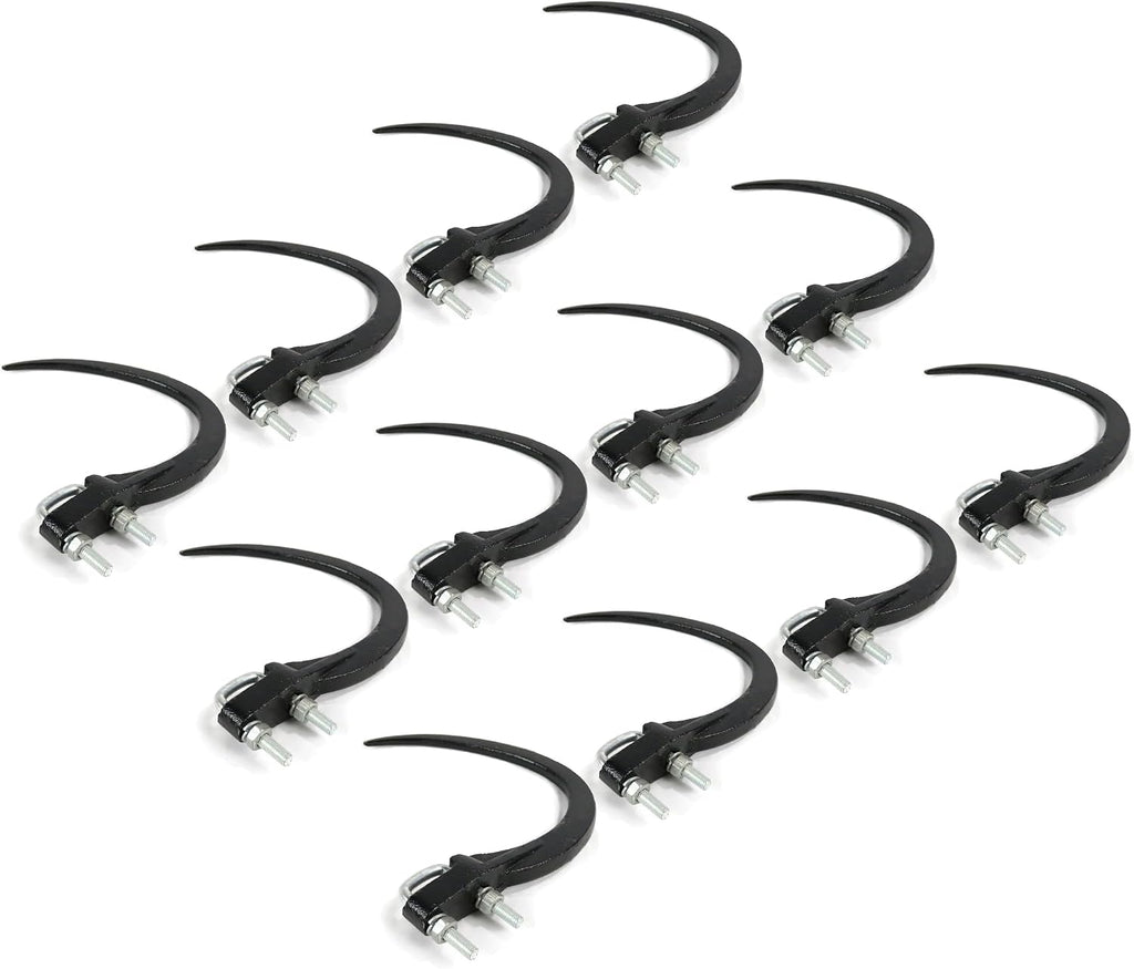 The ROP Shop | (Pack of 12) 9' Hay Accumulator Grapple Hook Kits with U-Bolts, Nuts, Washers