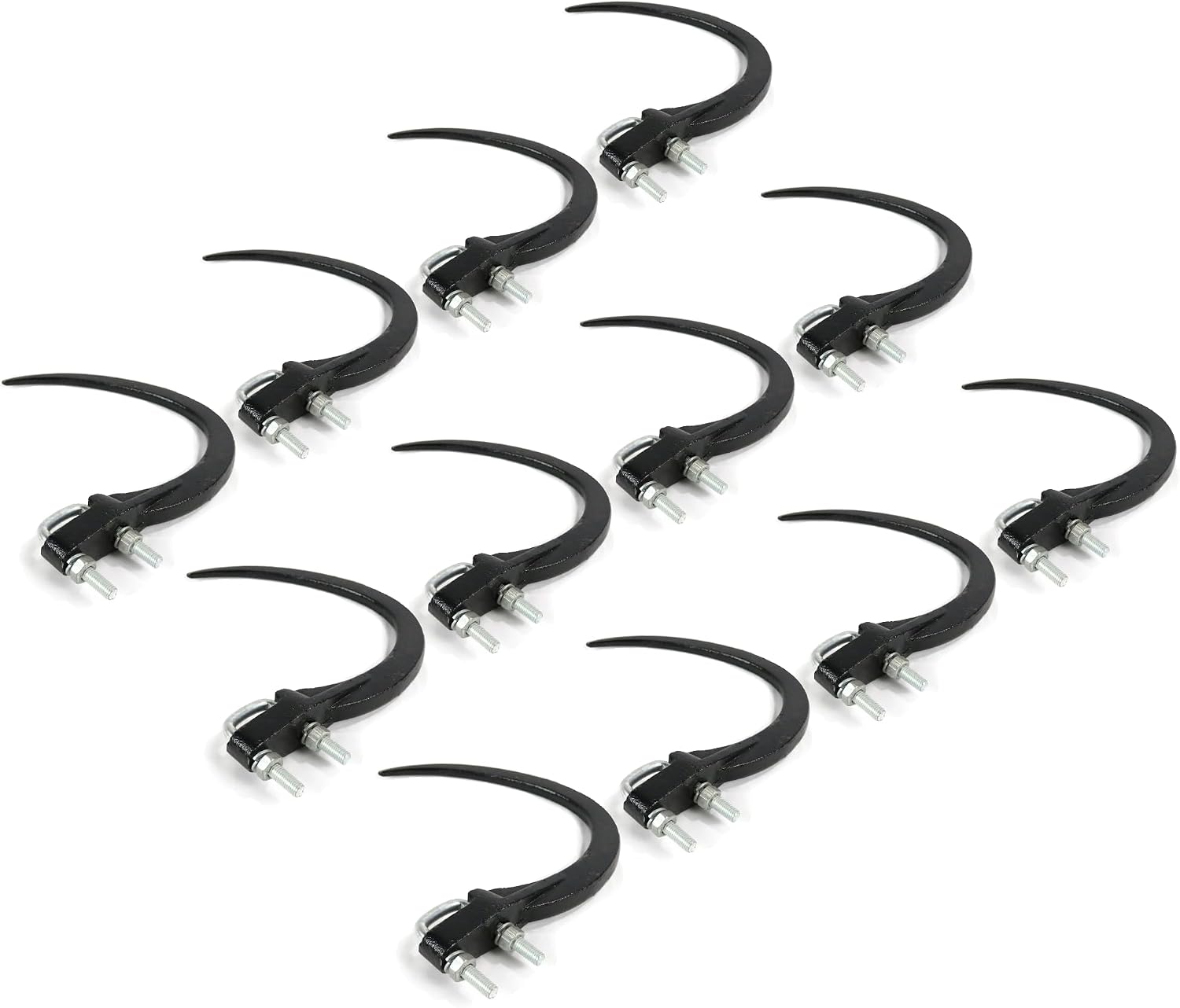 The ROP Shop | (Pack of 12) 9' Hay Accumulator Grapple Hook Kits with U-Bolts, Nuts, Washers