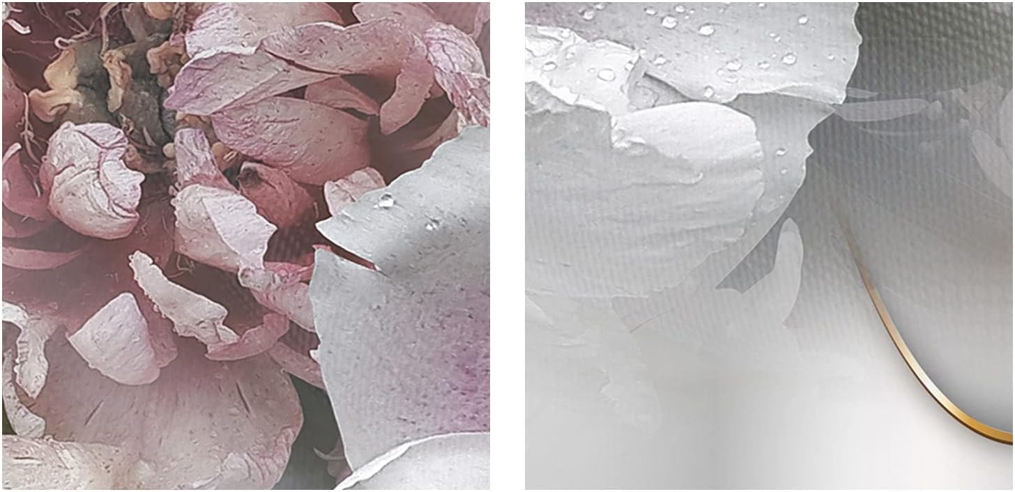 artgeist - Hand-Textured Canvas Wall Art Print Retro Flowers 90x45 in - 5pcs Painting Canvas Prints - Acrylic Gel Texture Artwork Image Contemporary Modern Home Peonies Floral Abstract a-C-10081-b-a