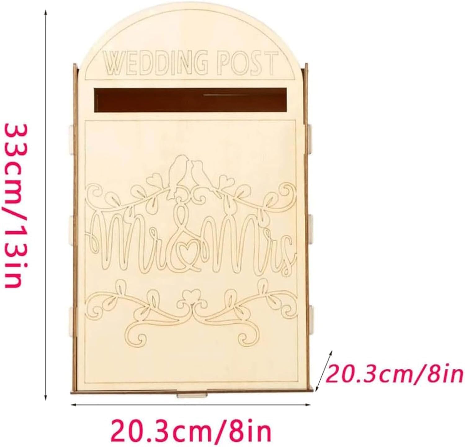 Mailbox Creative Mailbox Wall Mount Wooden Drop Box Medium Capacity Post Box DIY Modern Parcel Box Domestic (Style a)