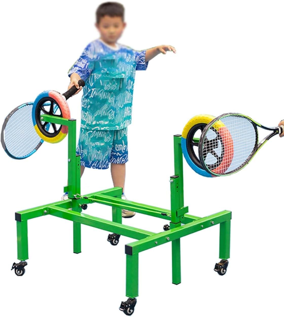 Heavy Duty Tennis Topspin Trainer for Kids, Beginner Tennis Trainer with 4 Wheels, Adjustable Height Training Equipment