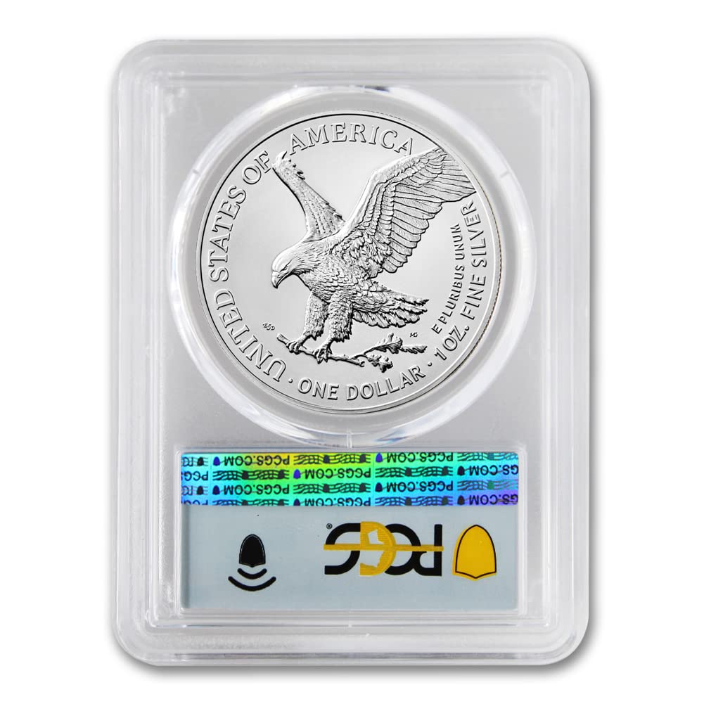 2023 1 oz American Silver Eagle Coin MS-70 (First Day of Issue - Flag Label) $1 PCGS MS70