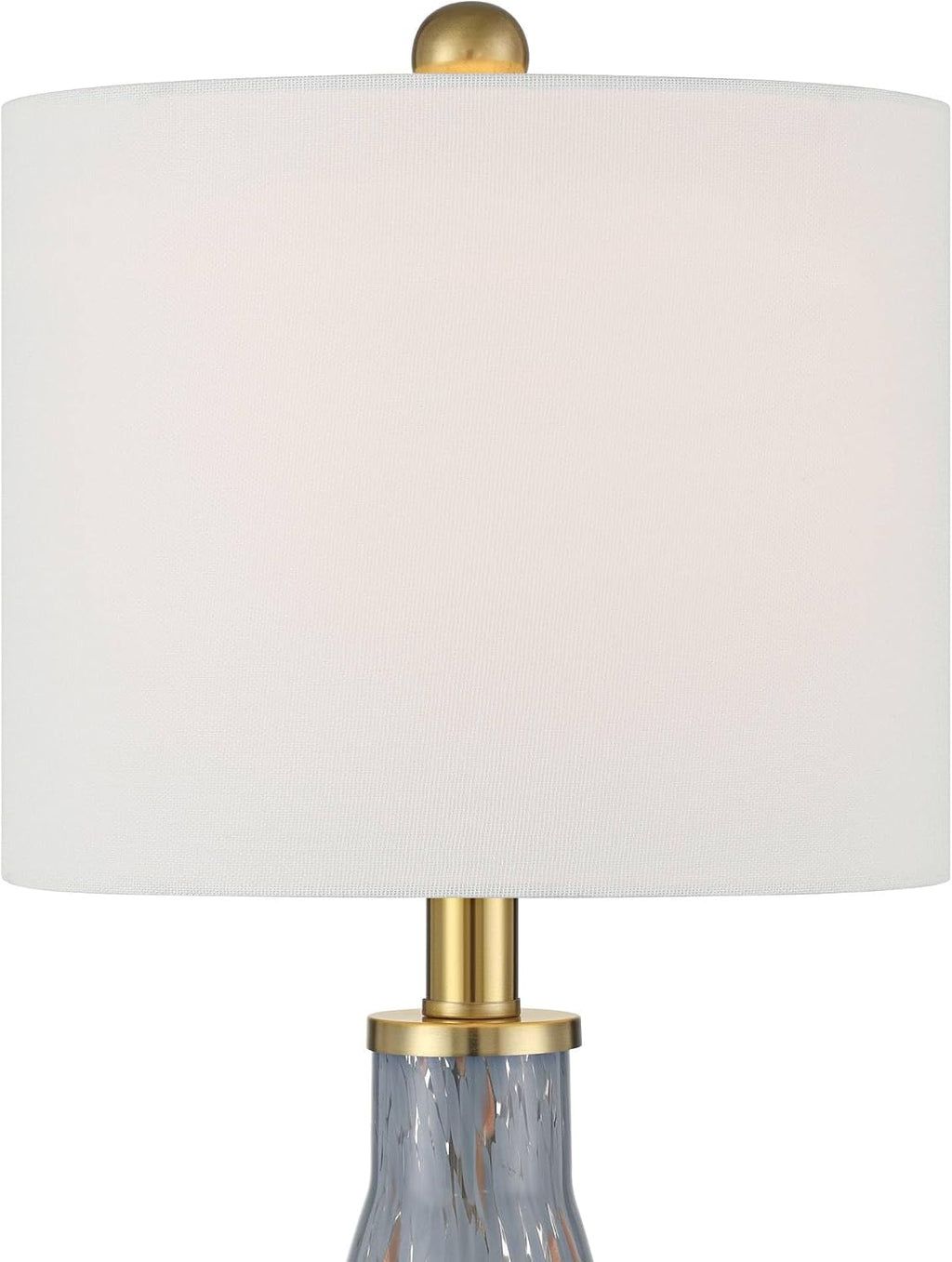 360 Lighting Alexia 20' High Small Modern Accent Table Lamps Set of 2 Gold Blue Finish Glass Fabric White Shade Living Room Bedroom Bedside Nightstand House Office Home Reading Kitchen Entryway