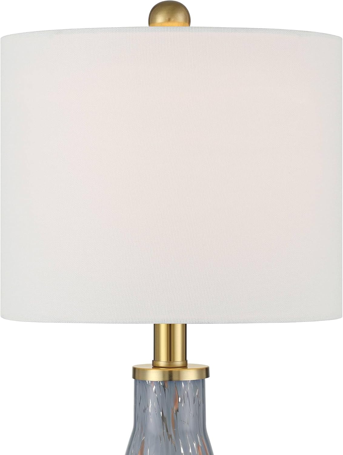 360 Lighting Alexia 20' High Small Modern Accent Table Lamps Set of 2 Gold Blue Finish Glass Fabric White Shade Living Room Bedroom Bedside Nightstand House Office Home Reading Kitchen Entryway