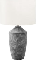 Monarch Specialties I 9890 Lighting, 25' H, Table Lamp, Grey Concrete, Ivory/Cream Shade, Contemporary, Modern