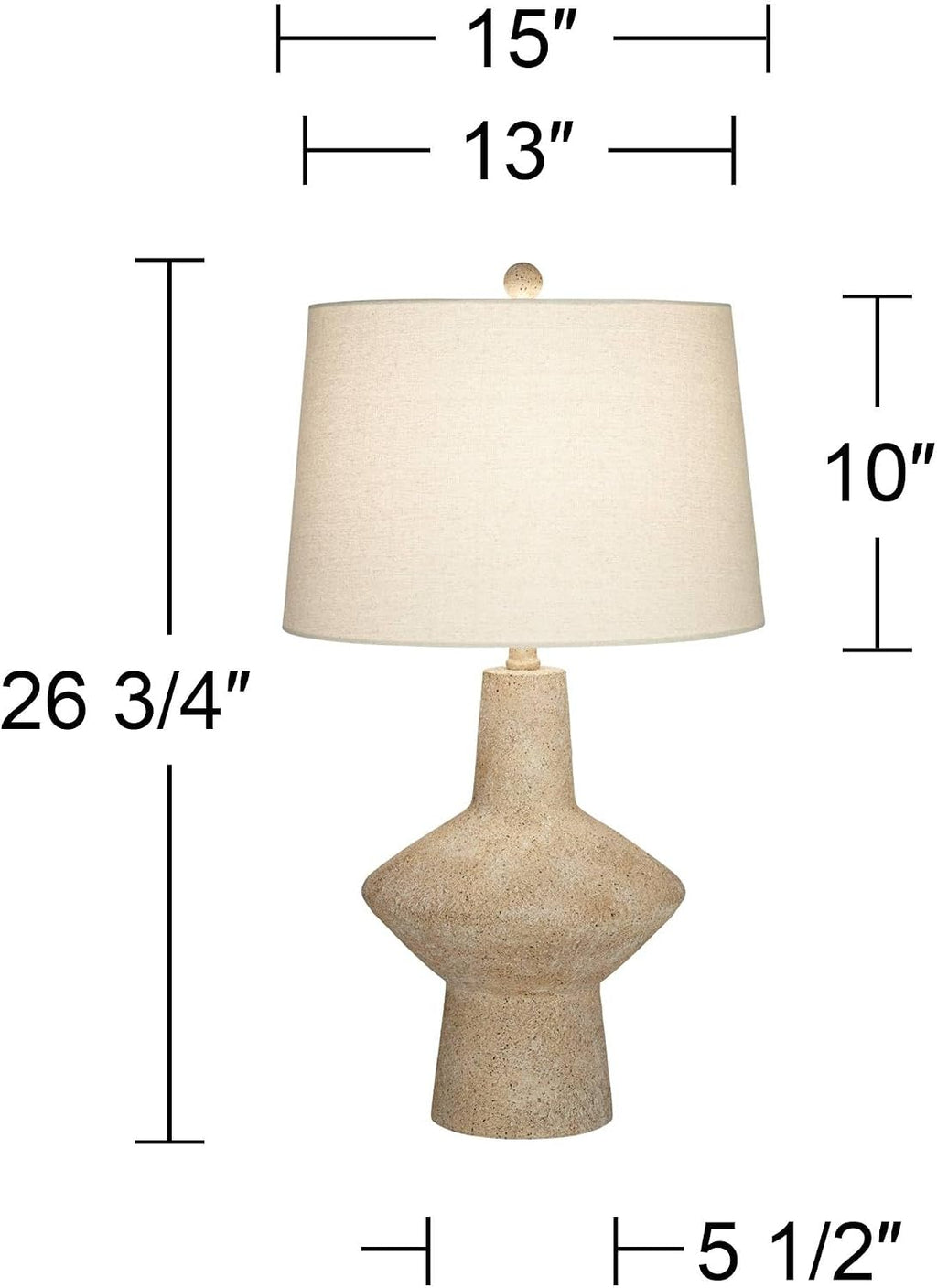360 Lighting Cozumel 26 3/4' Tall Geometric Rustic Mid Century Modern Coastal Table Lamps Set of 2 Beige Living Room Bedroom Bedside Nightstand House Office Home Reading Off-White Shade