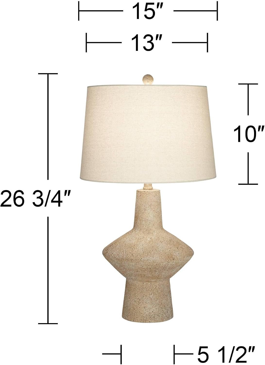 360 Lighting Cozumel 26 3/4' Tall Geometric Rustic Mid Century Modern Coastal Table Lamps Set of 2 Beige Living Room Bedroom Bedside Nightstand House Office Home Reading Off-White Shade
