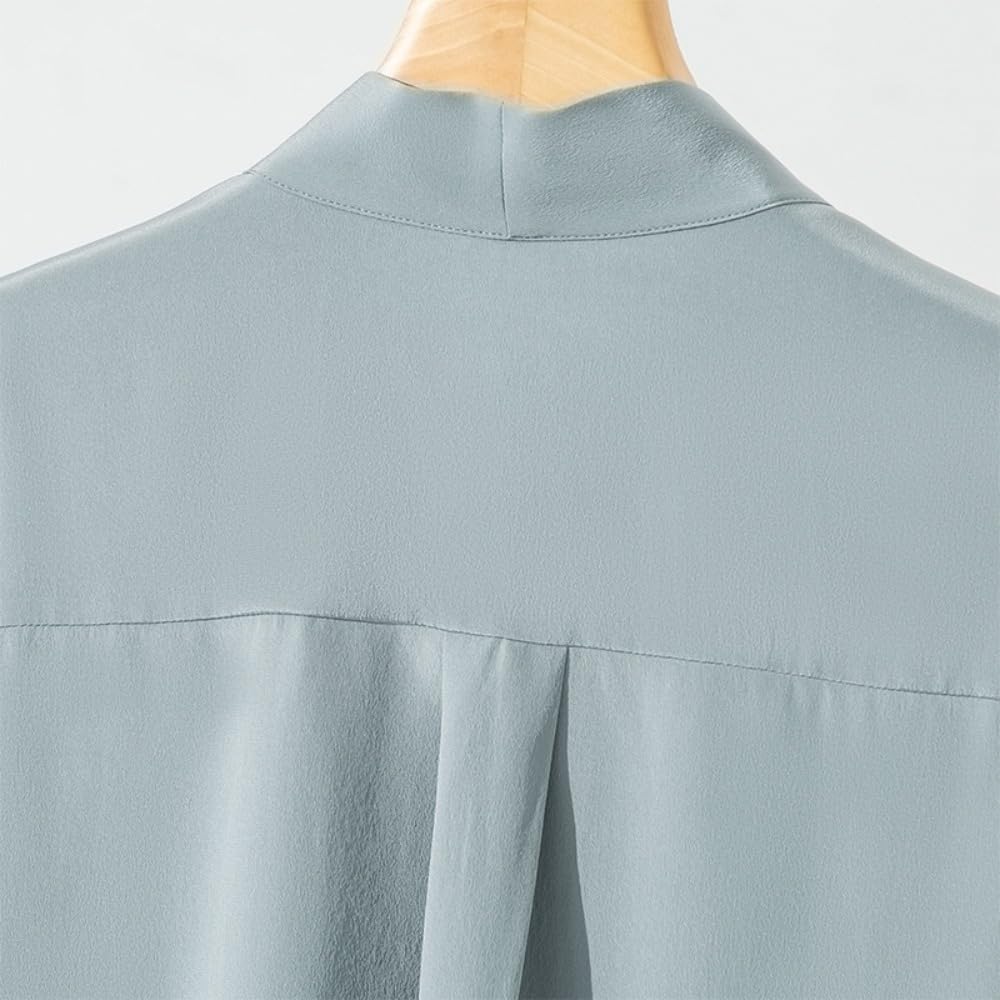 Women's Midi Streamer Shirt Bow Silk Shirt Spring Fall Casual Plus Size Loose Flowing Business Top