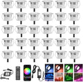 Smart WiFi LED Deck Lights 30 Pack, APP Control RGB Outdoor Lighting for Patio Deck Steps Landscape, Φ1.22' Low Voltage 12V Recessed Deck Lights Waterproof IP67,Compatible with Alexa/Google Home