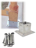 Square Column Base,Pergola Brackets Kit,Adjustable Post Base for Deck Railing,Wooden Fence,Handrails,Porch, Mailbox,Concrete Floor Mounting,Height 8cm(11.5x11.5x8cm/4.5x4.5x3.1in)