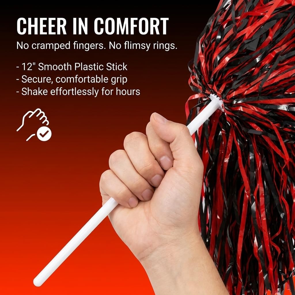 Anderson's Premium Two-Color School Spirit Shakers, Cheerleader Pom Poms, Sports Fan, Football, Basketball, Homecoming, Squad, Team, Party, Dance Club, Performance, Celebrations