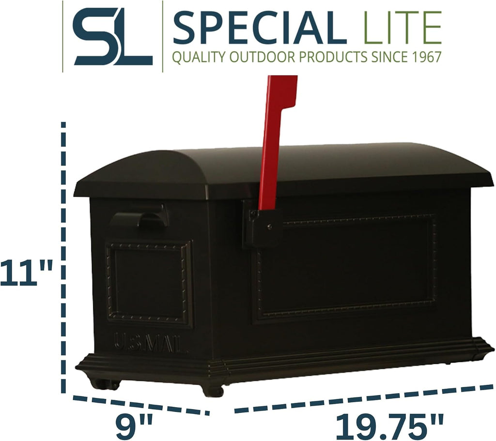 Special Lite Traditional Curbside Mailbox - Oil Rubbed Bronze Aluminum Mailbox for Post Mount - SCT-1010-ORB