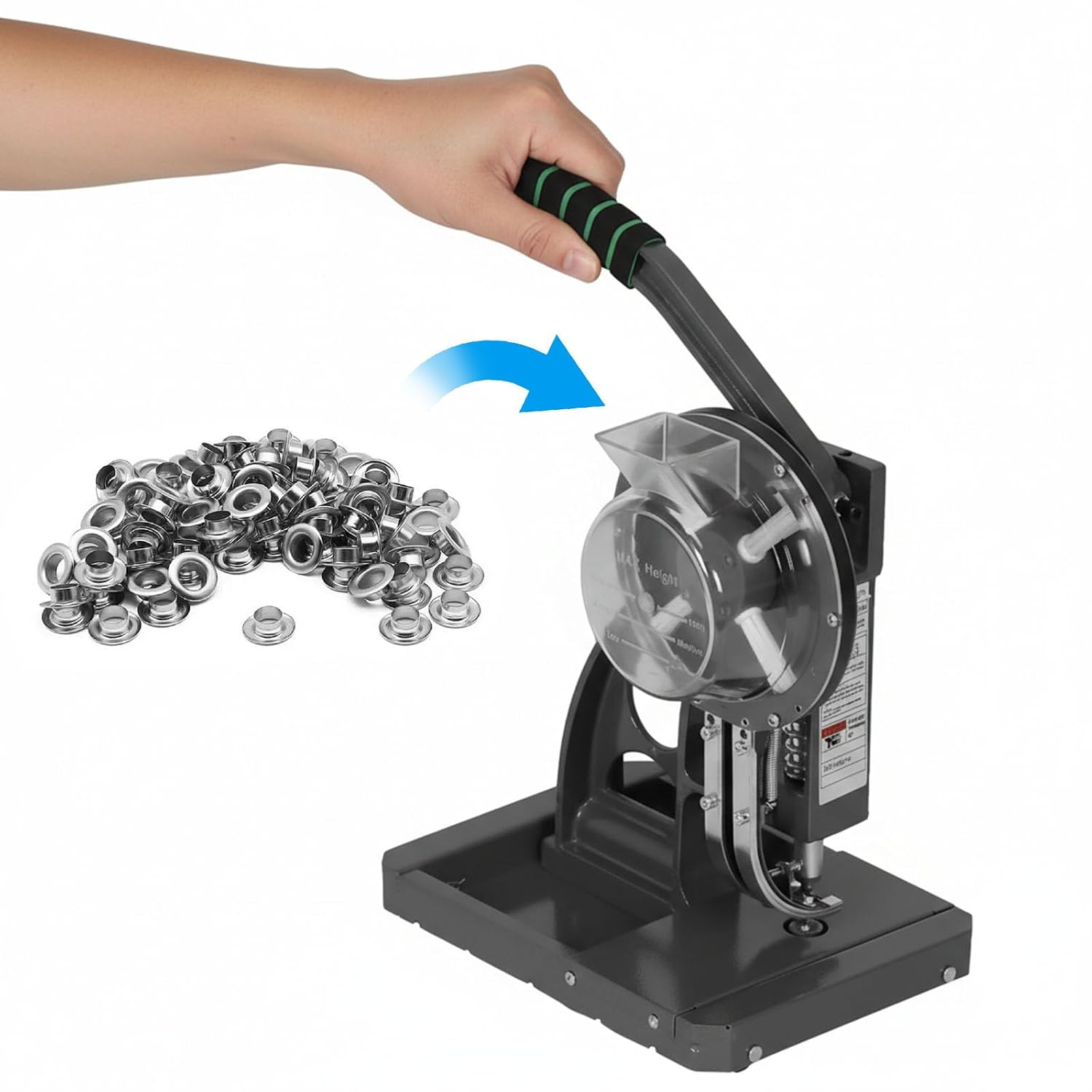 Semi-Automatic 8mm Banner Tarpaulin Eyelet Press Punching Machine Banner Tarpaulin Eyelet Press for Fabric Leather Banners DIY Projects, Display Stand Grommets and Foam Board ShoeBuckle