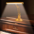 Brass Piano Lamp with 3-Way Touch Control, Vintage Gold LED Music Light for Grand/Upright Pianos, Stepless Dimming, 95+ CRI Eye-Care, Foldable Office Desk Lamp for Reading, Bankers, Library