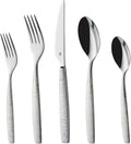 DANIALLI Engraved Silverware Set for 6 | 18/10 Stainless Steel Flatware with Mirror Finish and Engraved Handles | Heavy-Duty, Dishwasher Safe, Built to Last (30-Piece, Mezzano Engraved)