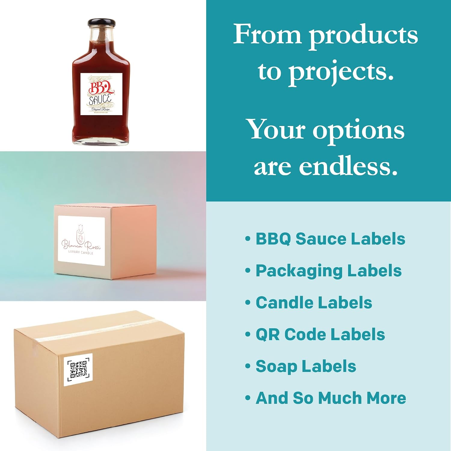 Premium Label Supply White Sticker Square Labels – 4' x 4' – Laser/Inkjet Compatible – (4 per Sheet), 1000 Sheets - 4,000 Total Adhesive Labels