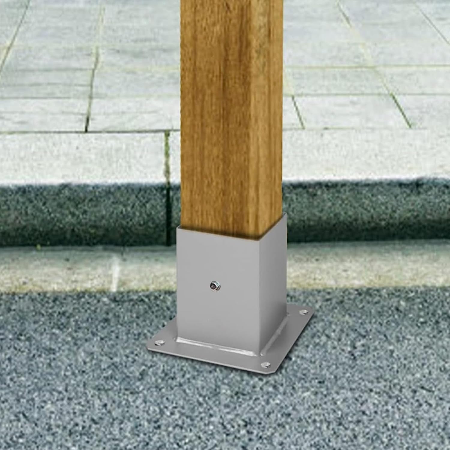 ZAQYCM Stainless Steel Post Base 2x2 3x3 4x4 5x5 6x6 7x7 8x8 Inch, Heavy Duty Post Bracket for Concrete/Wood Deck/Pergola/Mailbox, Railing Post Anchors Square (Size : 200x200 mm (7.9x7.9 in))