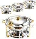Beviliu 8QT Chafing Dishes for Buffet 4 Pack, Ultra-Large Capacity Warming Trays for Large Gatherings, 8QT Food Warmers for Parties Buffet, Catering Supplies Buffet Display Chafing Dish for Parties