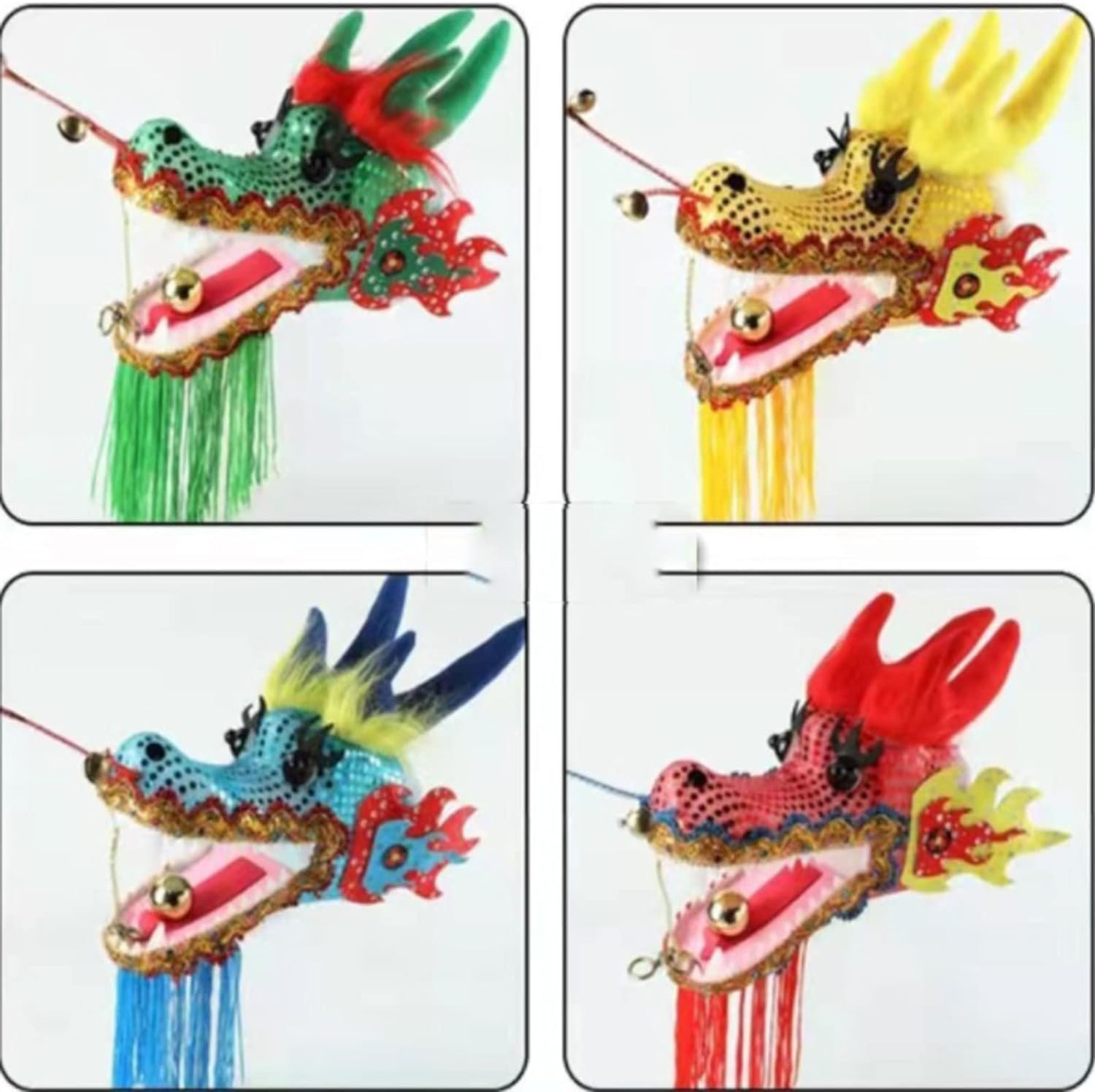 Dragonhead Dance Streamers，Dragon Flowy Spinning， Chinese Dragon Lion Dance Silk Streamer Multicolor 10m/12m(B,12 Months)