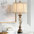 Barnes and Ivy Alsace 32 1/2' Tall Large Traditional End Table Lamp Gold Silver Mercury Glass Single Living Room Bedroom Bedside Nightstand House Office Home Reading Kitchen Entryway Console Family