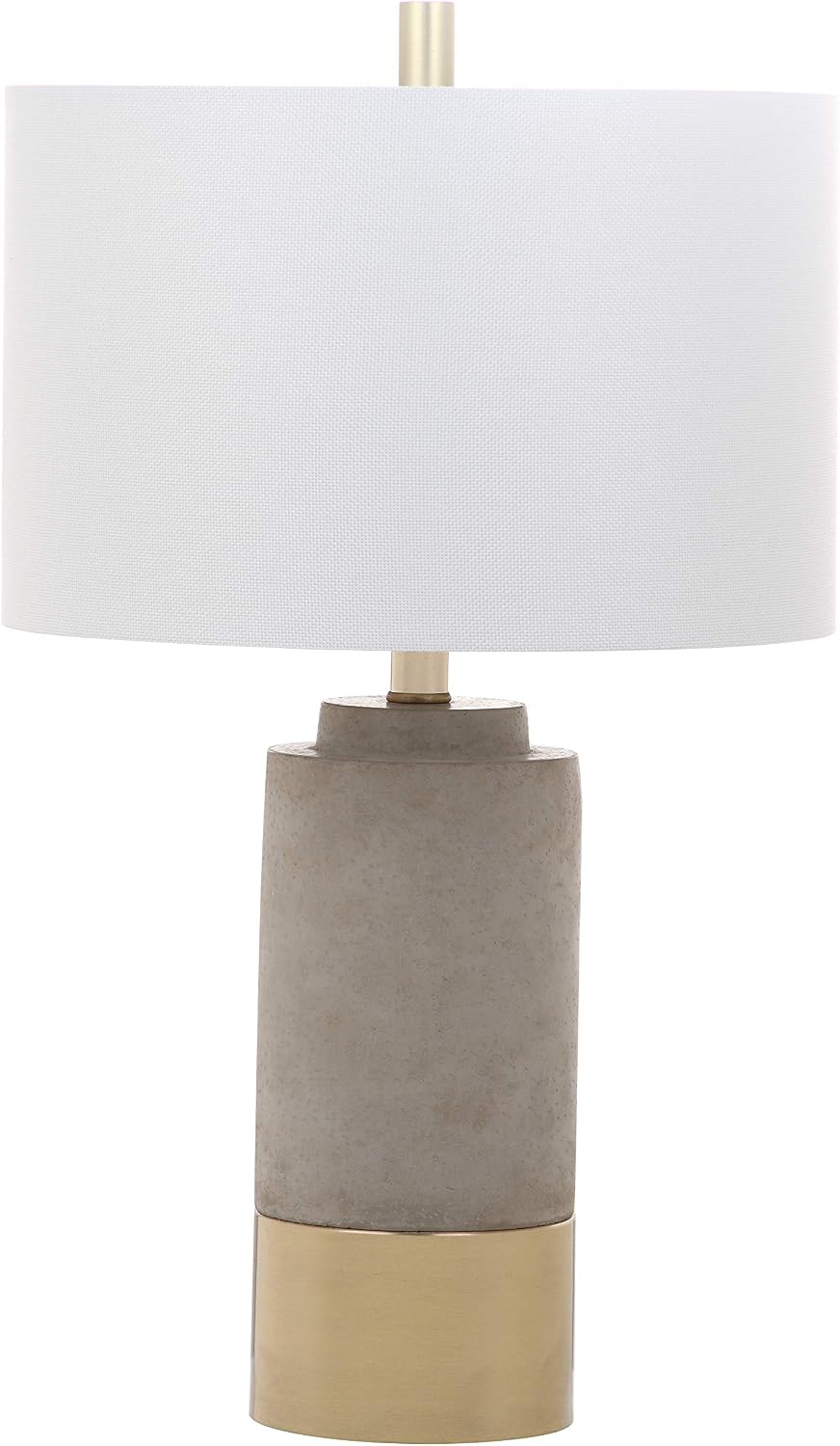 SAFAVIEH Lighting Collection – Set of 2 Modern Contemporary Farmhouse Grey Concrete & Gold 24-Inch Table Lamps for Bedroom, Living Room, Home Office, LED Bulbs Included (LIT4451A-SET2)