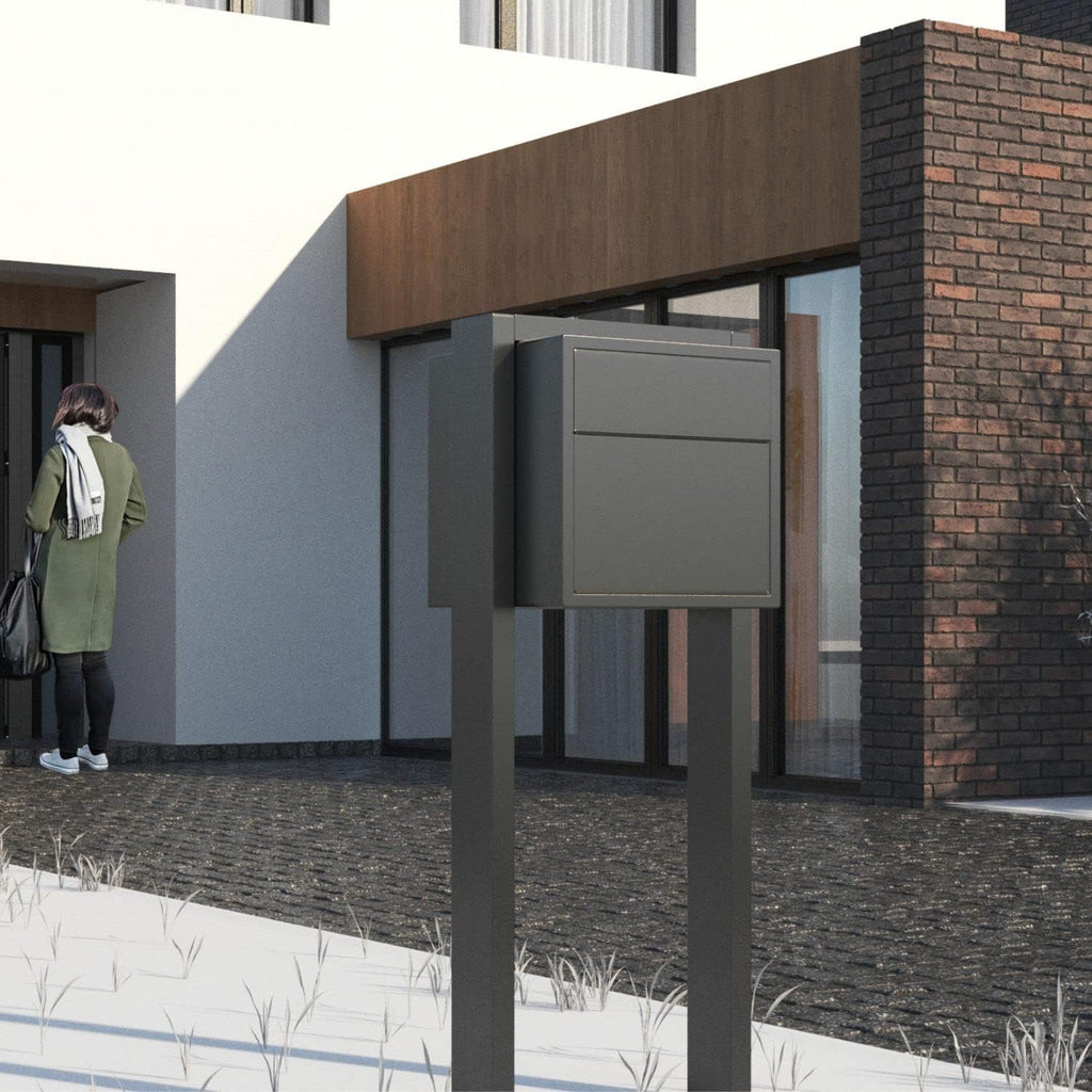 Soprano by Bravios - Modern Stand-Alone Mailbox in Powder-Coated Black