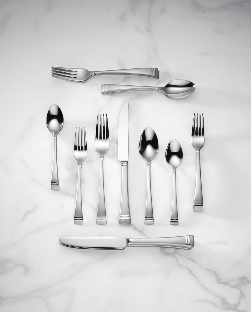 Lenox 828373 Federal Platinum Frosted 20-piece Flatware Set, Service For 4 (Frosted, 20-Piece)
