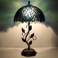 Tiffany Lamp Multicolor Leafage Style Stained Glass Table Lamp Desk Bedside Reading Light 12X12X19 Inches with Metal Leaf Base