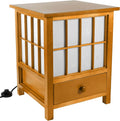 Red Lantern 19' Hokkaido Lamp with Drawer, Honey