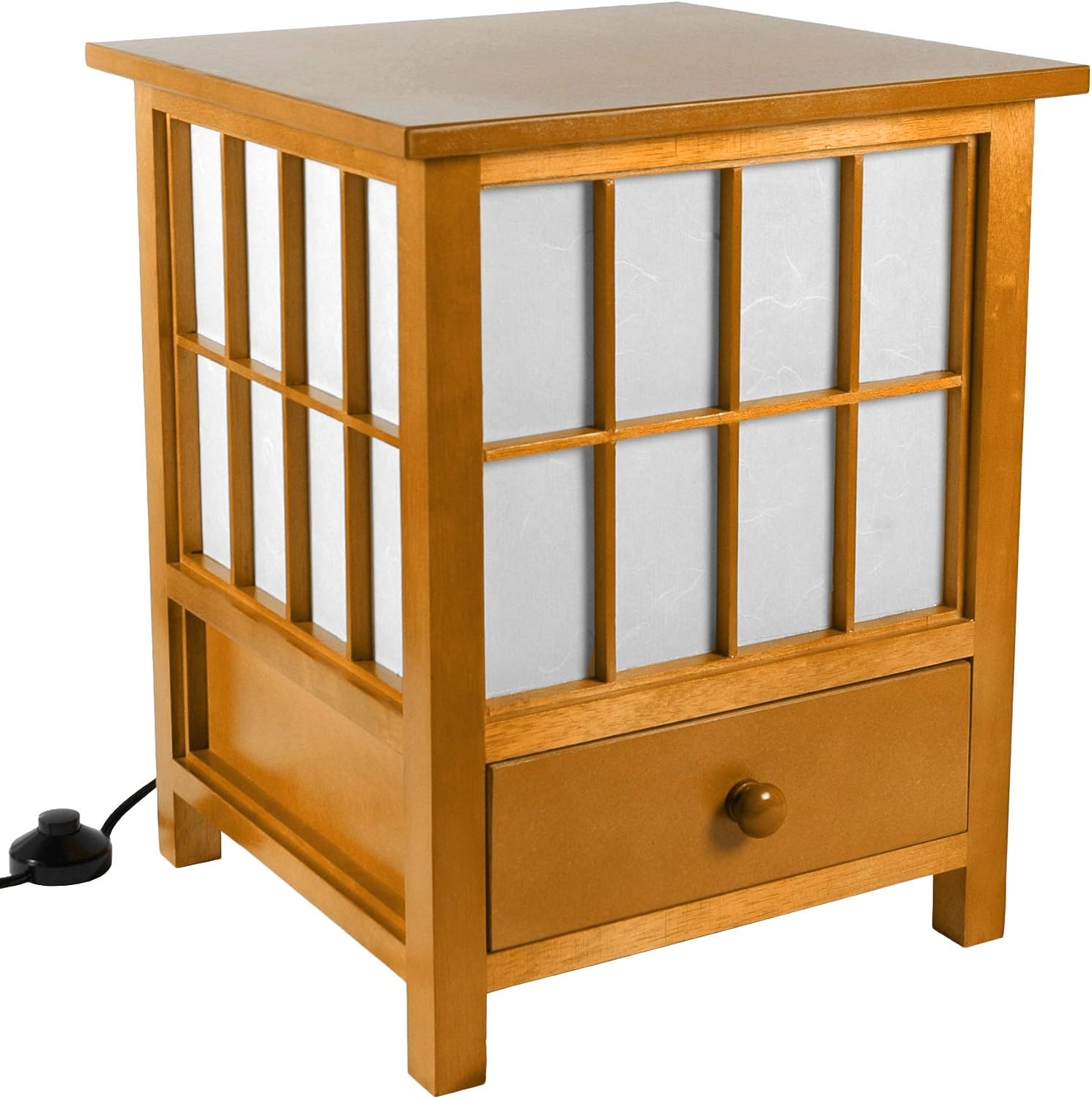Red Lantern 19' Hokkaido Lamp with Drawer, Honey