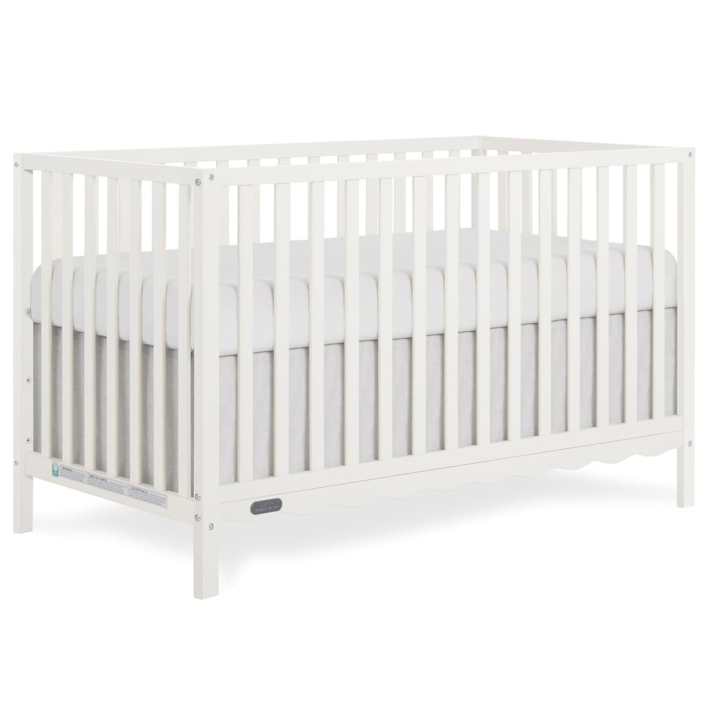 Dream On Me Synergy Wave 5-in-1 Convertible Crib, GREENGUARD Gold, Cannoli Cream