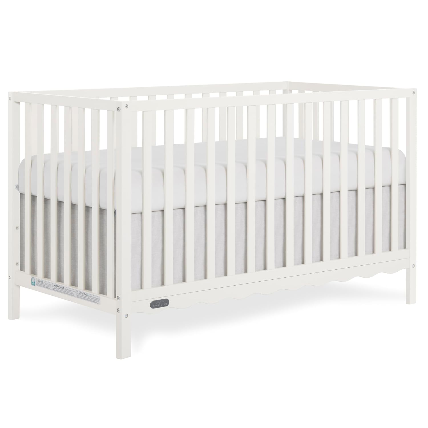 Dream On Me Synergy Wave 5-in-1 Convertible Crib, GREENGUARD Gold, Cannoli Cream