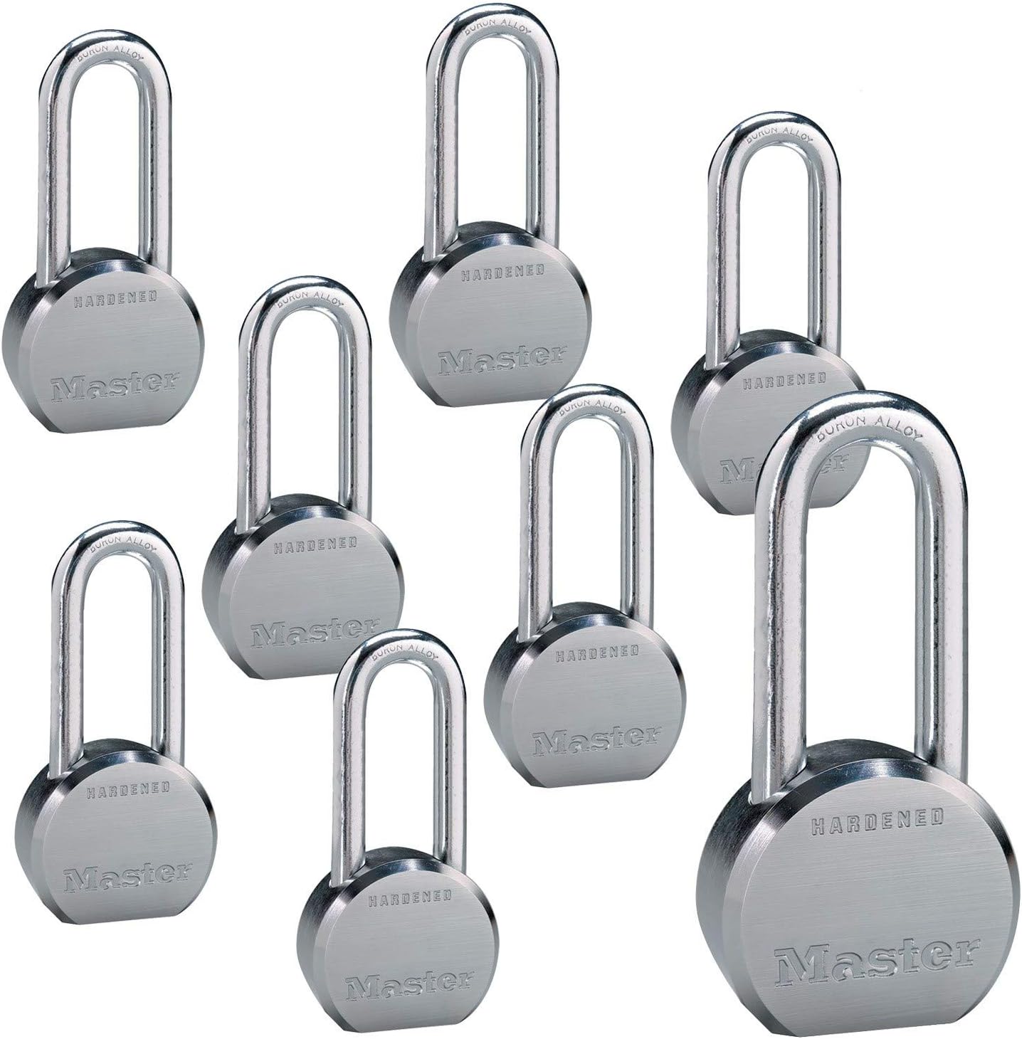 Master Lock - (8) High Security Pro Series Keyed Alike Padlocks w/16 Keys, 6230NKALH-8 w/BumpStop Technology