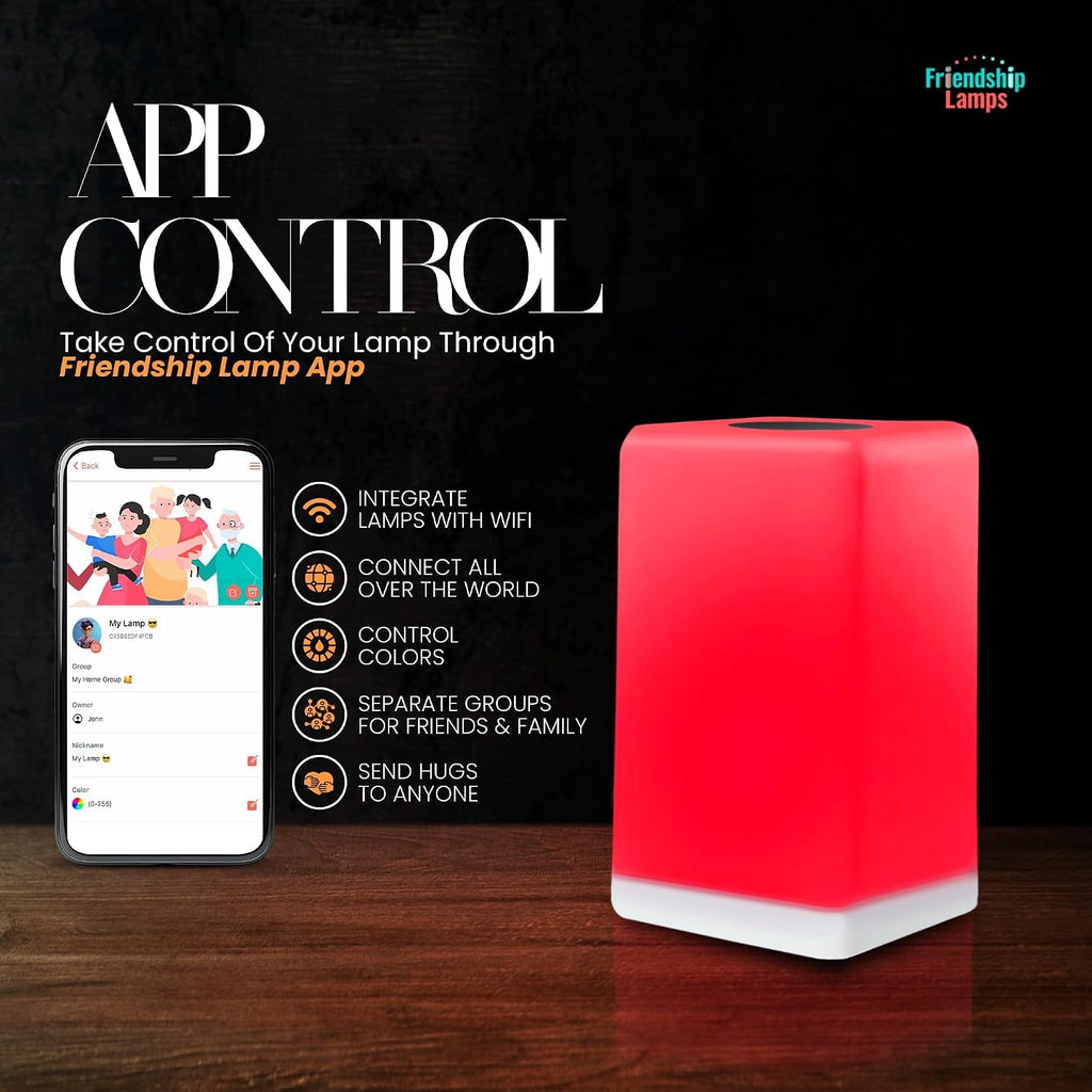 Friendship Lamp FriendLi by Filimin - Subscription Required Wi-Fi LED Light for Long Distance Touch Lamp, Great Gift for Best Friend, Relationship, Family, Unique Gifts, Easy App Setup - Set of 4