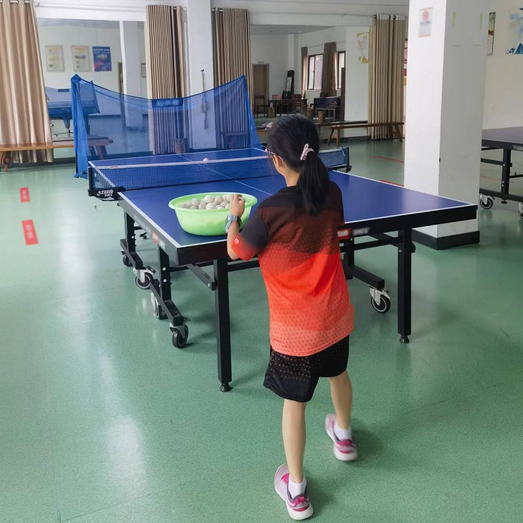 ERRULAN Large Ping Pong Practice Net with Wheels, Foldable Table Tennis Ball Catch Net Equipments for Adults & Kids, Indoor Outdoor Teen Activities - Multi-Ball Training(1.7m/66.9 in/5.58 ft)