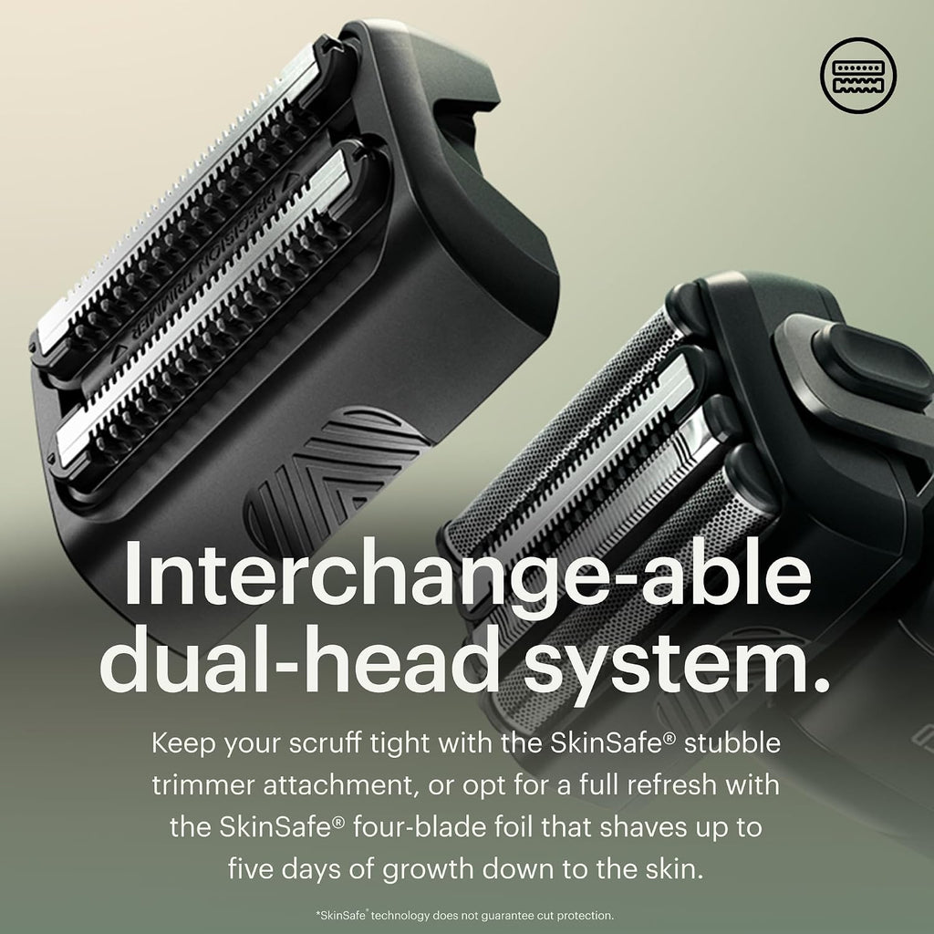 MANSCAPED® The Chairman™ PRO Men's Electric Foil Face Shaver & The Beard Hedger® Men's Beard Trimmer, 20 Length Adjustable Blade Wheel, Stainless Steel T-Blade for Precision Facial Hair Trimming
