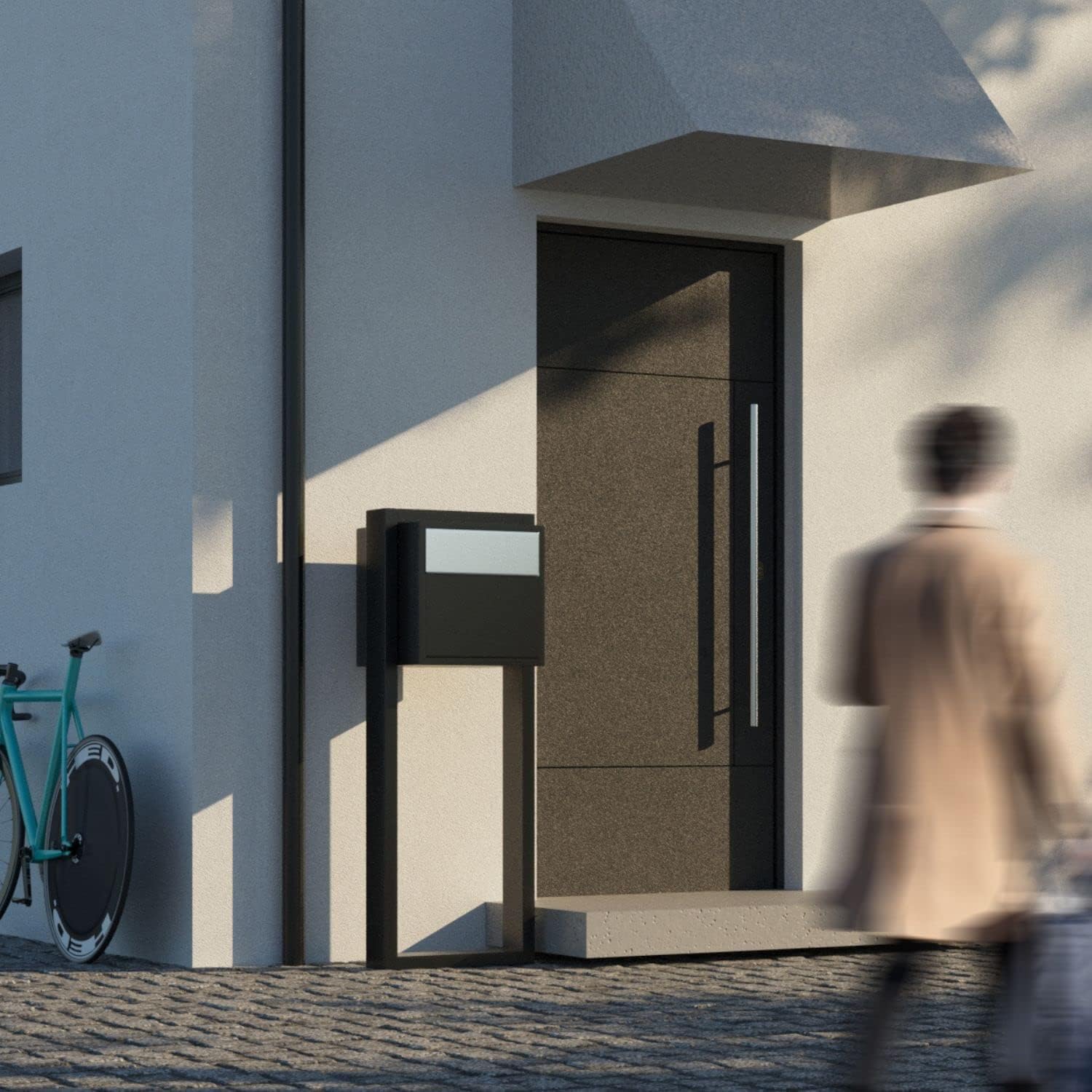 Soprano by Bravios - Modern Stand-Alone Mailbox in Powder-Coated Black