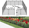 Getlay Tall Garden Fence with Gate, 32 Inch(H) 24 Panels Total Length 52.5 Ft Dog Fence Outdoor, Decorative Fence for Garden,Metal Temporary Fencing│Patented