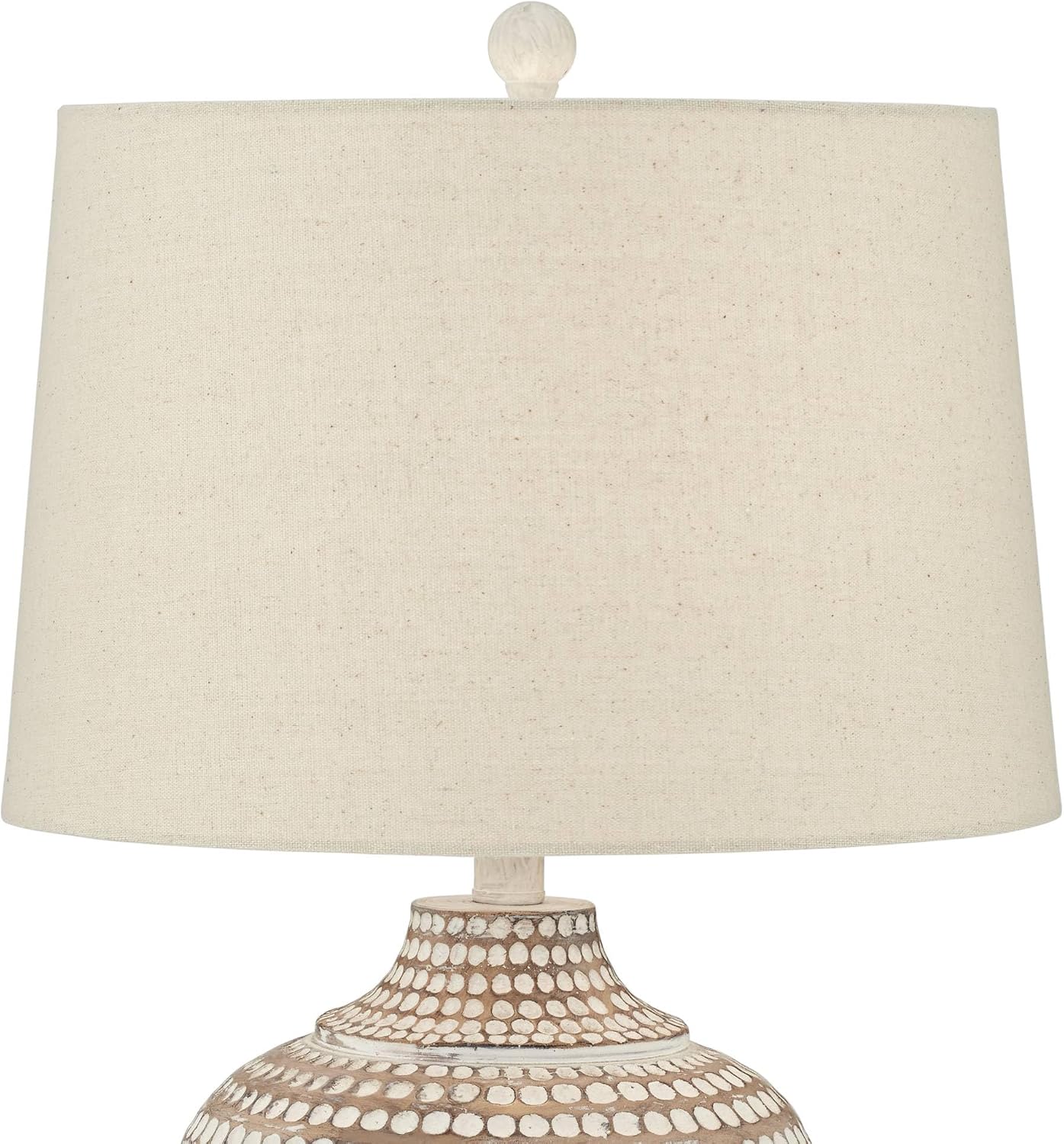 Regency Hill Alese 23 1/2' High Textured Dot Jug Small Farmhouse Rustic Coastal Accent Table Lamps Set of 2 Beige Light Earth Finish Single Oatmeal Shade Living Room Bedroom Bedside Nightstand House