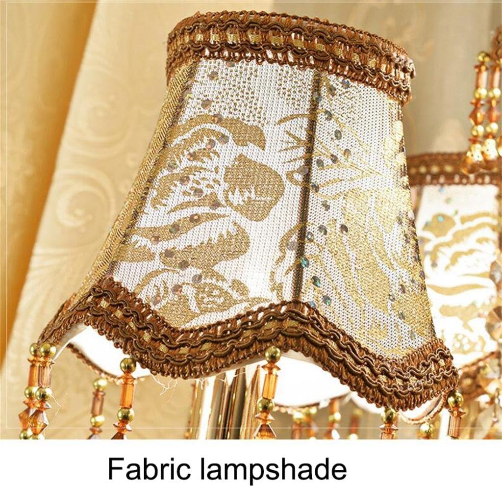 @Uncle Sam LI Crystal Table Lamp, Luxury High-Grade Gold Table Lamp with The Crystal and Fabric Lampshade for in The Living Room Bedroom Bedside Home Decorative Lights