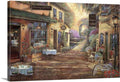 CANVAS ON DEMAND French Town Canvas Wall Art Print by Ruane Manning, Home Decor, Street Scene, Nature Artwork, 48' x32in